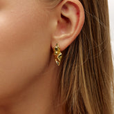 Ondina Earrings Sculptural Wave Gold Stud Earrings